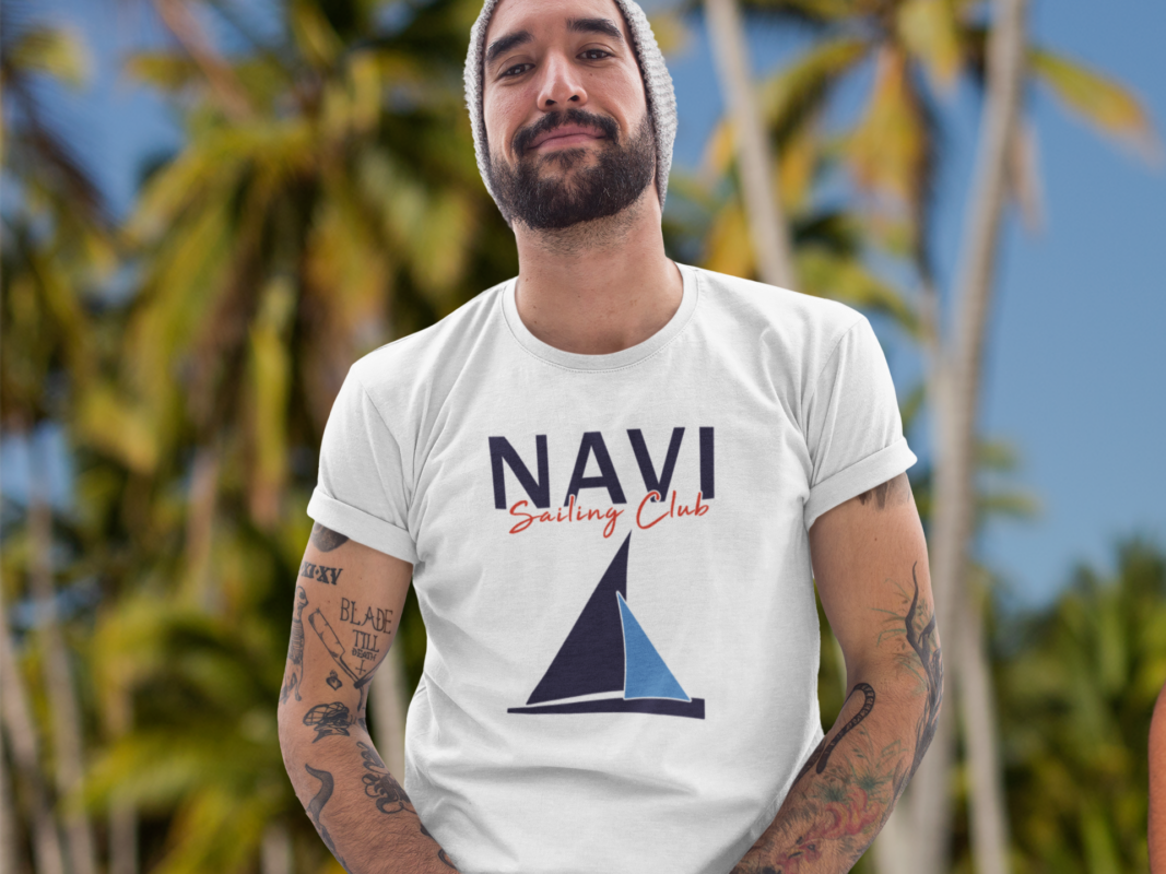 koszulka żeglarska z napisem NAVI Sailing Club