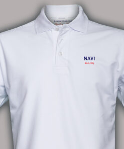 Koszulka polo NAVI SAILING – żeglarski nadruk na piersi