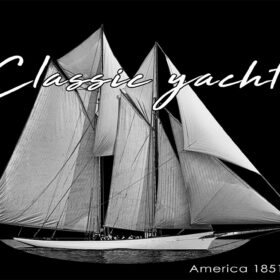 Szkuner America - grafika na koszulka żeglarska