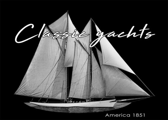 Szkuner America - grafika na koszulka żeglarska