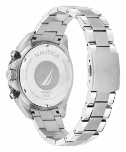 Nautica NAPBSF504 – stalowy dekiel z żaglem, bransoleta stalowa, WR 100 m