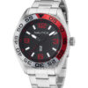 Zegarek żeglarski Nautica NAPFWS306 N83 Finn World Recycled – czarna tarcza, czerwony bezel, bransoleta stalowa, WR 50 m