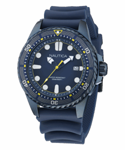 Zegarek żeglarski Nautica NAPSDF503 NCT Sea Dive – granatowy diver, bezel obrotowy, data, pasek silikonowy, WR 200 m