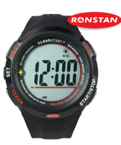 Zegarek żeglarski Ronstan ClearStart RF4055 50mm czarny – stoper regatowy, widok z przodu