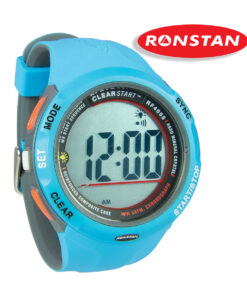Niebieski zegarek regatowy Ronstan ClearStart RF4055 na elastycznym pasku silikonowym.