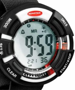 Timer regatowy Ronstan ClearStart RF4050 – zbliżenie na wyświetlacz i przyciski MODE/SYNC/START-STOP