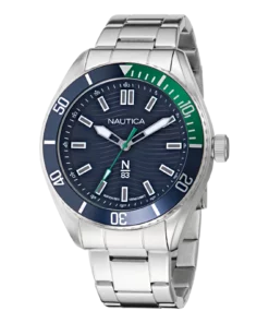 Zegarek żeglarski Nautica NAPFWS502 Finn World – bransoleta stalowa, przód