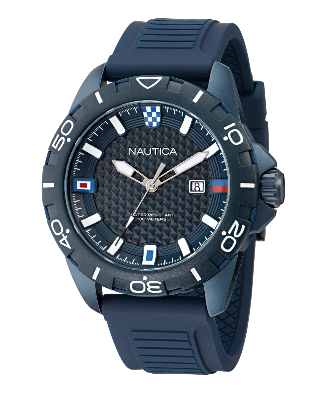 Zegarek żeglarski Nautica NAPNRS506 – przód, tarcza z datownikiem