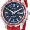 Zegarek żeglarski Nautica NAPNSF510 – day-date, czerwony pasek, przód
