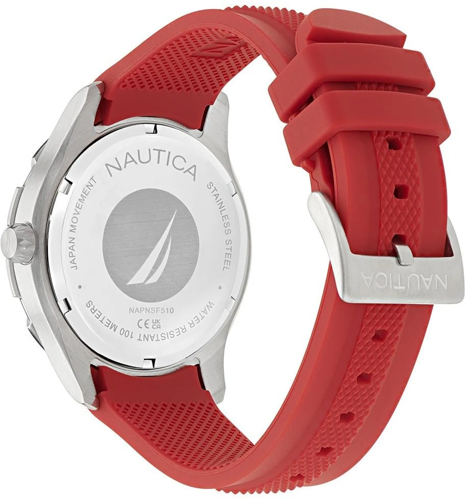 Nautica NAPNSF510 – dekiel koperty i czerwony pasek