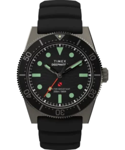 Timex Deepwater Reef 200 TW2W74700 – czarna tarcza i czarny pasek, widok z przodu