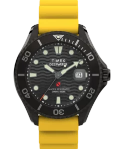Zegarek Timex TW2W81700 – tarcza przód – czarna tarcza i żółty pasek