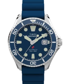 Zegarek Timex TW2Y39900 – tarcza przód – niebieska tarcza i datownik