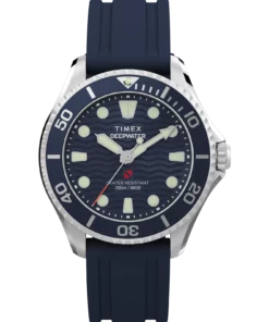 Zegarek Timex TW2Y40300 – tarcza przód – niebieska tarcza i bezel