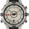 Zegarek żeglarski Timex IQ T2N721 Tide-Temp-Compass — tarcza zegarka z brązowym skórzanym paskiem