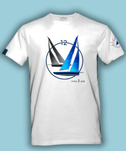 Biała koszulka żeglarska męska Time2Sail Men – widok z przodu