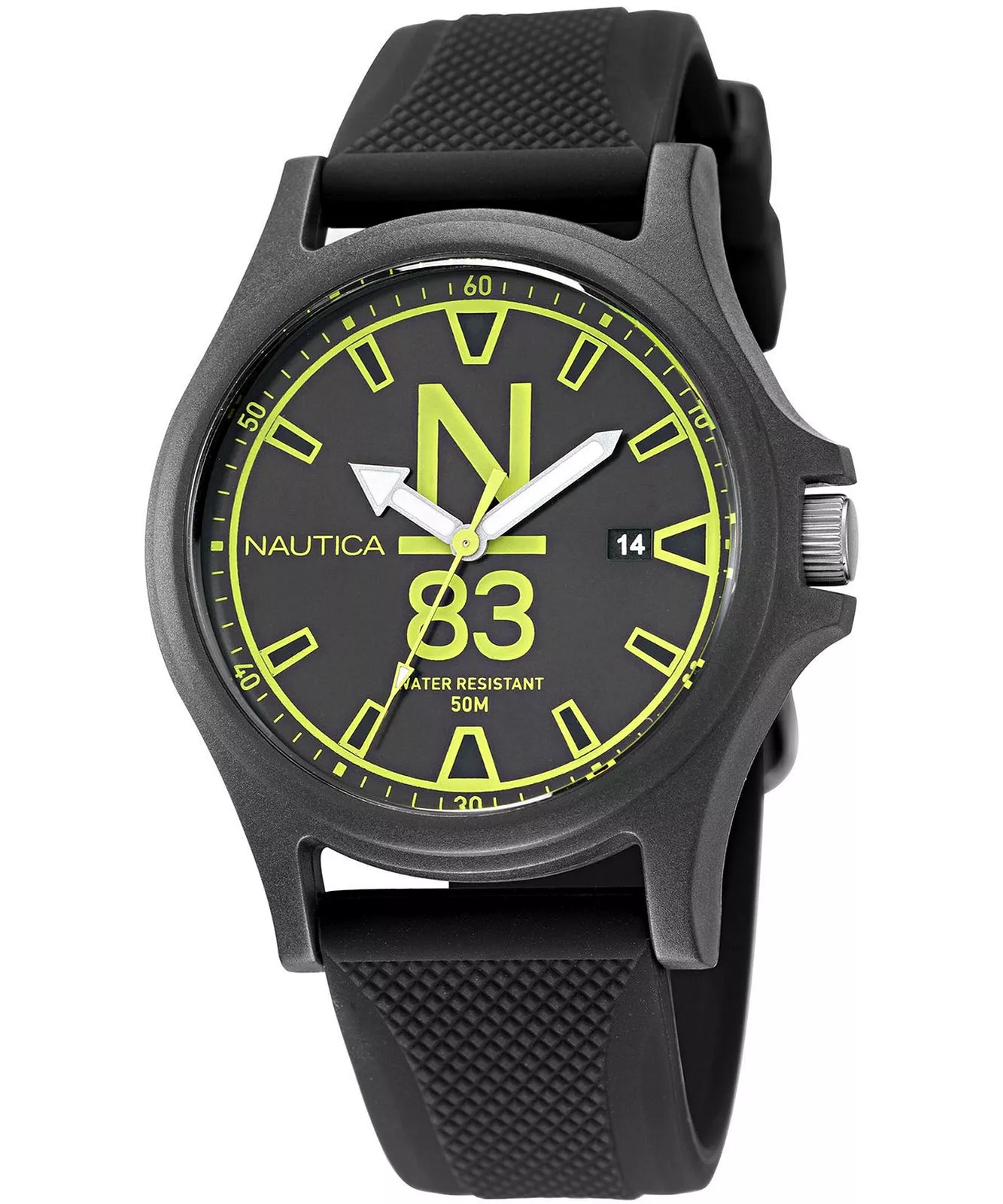 Zegarek żeglarski Nautica NAPJSS221 N83 Java Sea Textured Silicone – szczegół tarczy