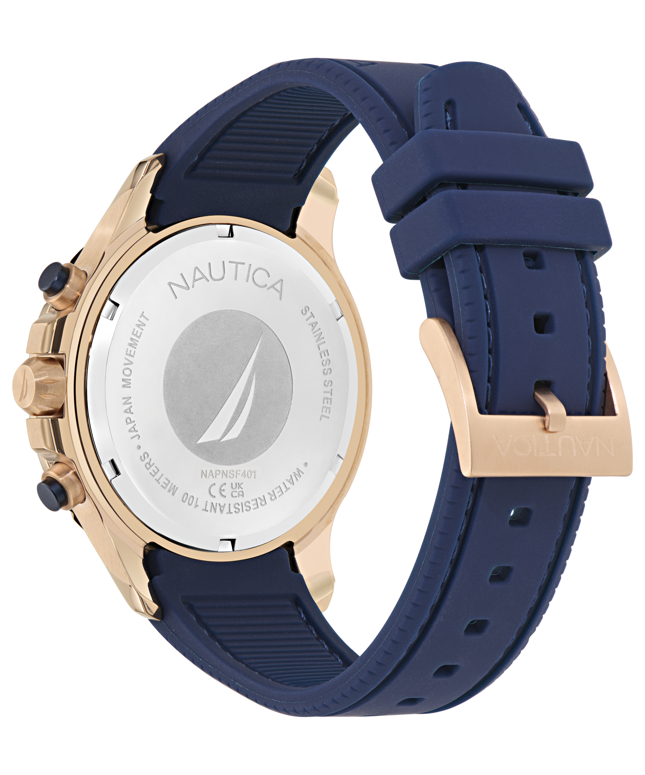 Zegarek żeglarski Nautica NAPNSF401 – Zegarek żeglarski Nautica NAPNSF401 – NST Everyday — tylna pokrywa kopery (rewers)