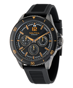 Zegarek żeglarski Nautica NAPWRS402 – WRS multifunction — widok z przodu, 46 mm, stal nierdzewna z recyklingu