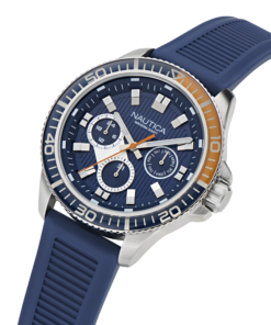 Zegarek żeglarski Nautica NAPWRS501 – WRS multifunction — ujęcie pod kątem, 46.5 mm, stal nierdzewna z recyklingu