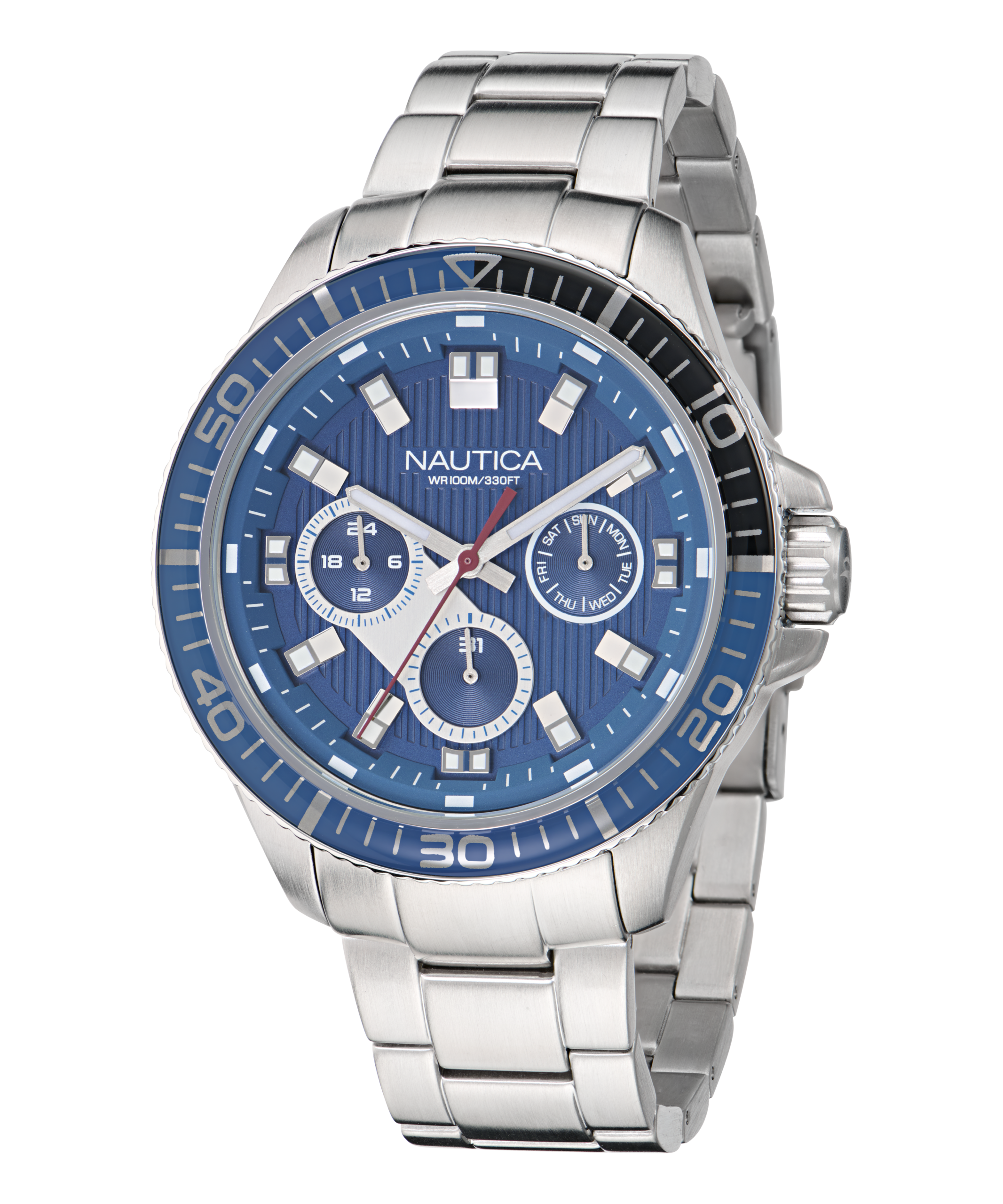 Zegarek żeglarski Nautica NAPWRS505 – Zegarek żeglarski Nautica NAPWRS505 – NCT Windrose multifunction — widok z przodu, pełny zegarek