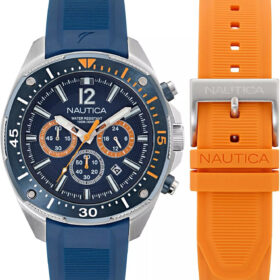 Zegarek żeglarski Nautica NAPBSS504 – NCT BlueSail Sporty Set (2 paski: granatowy + pomarańczowy)