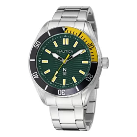 Zegarek żeglarski Nautica NAPFWS504 – Finn World Stainless Steel (kolekcja 500)