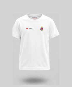 T-shirt na rejs CREW dziecięcy – przód z imieniem, flagą PL i herbem klubu