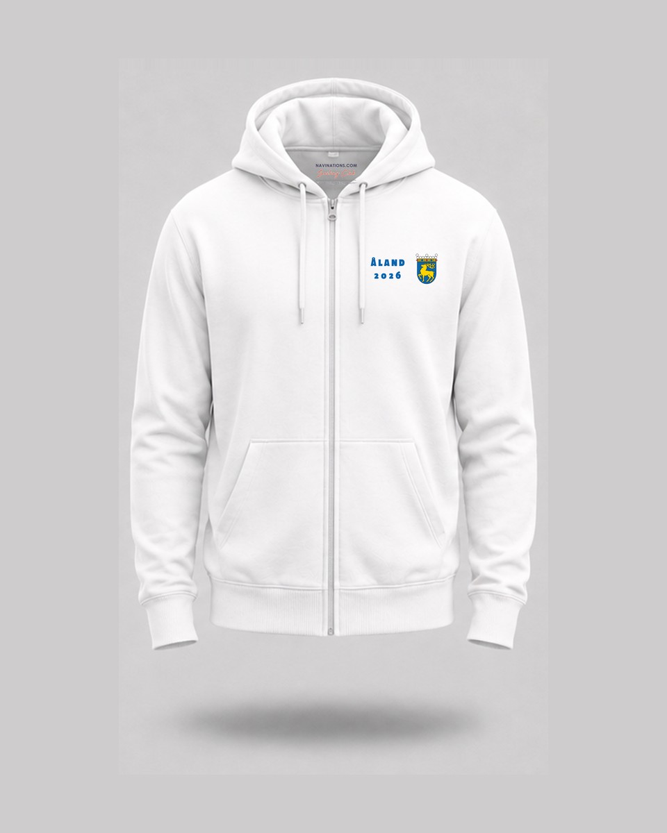 Bluza żeglarska personalizowana rozpinana — przód z zamkiem i herbem na piersi