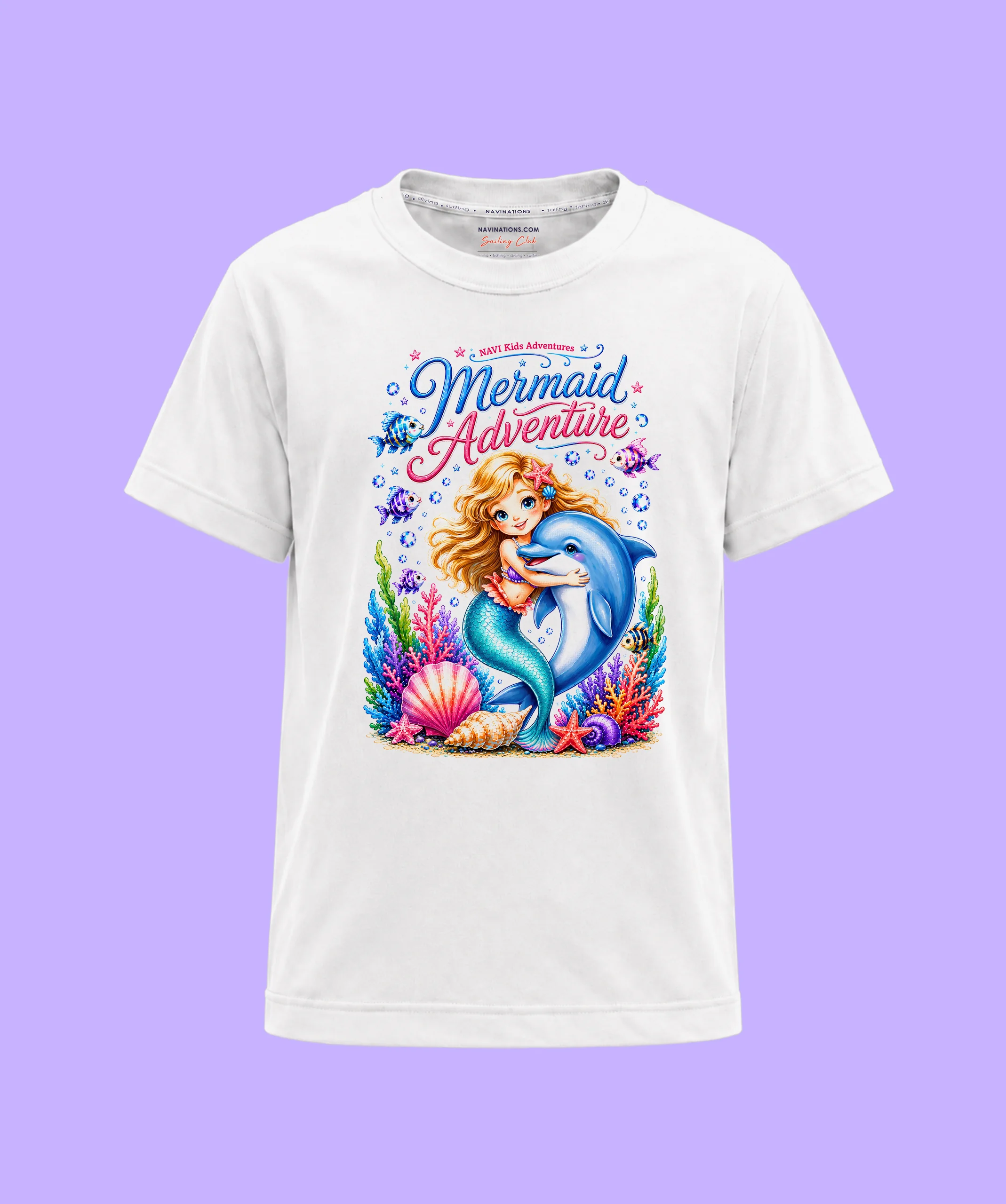 Koszulka dziecięca Mermaid Adventure NAVI Kids z syrenką i delfinem
