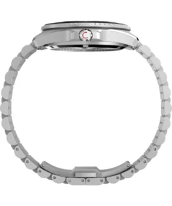 Timex Deepwater Arctic TW2Y64500, 40,5 mm, czarna tarcza, stalowa bransoleta — profil z koronką