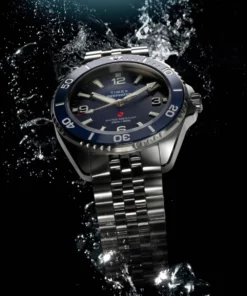 Timex Deepwater Arctic TW2Y64600, 40,5 mm, niebieska tarcza, stalowa bransoleta — w bryzgach wody