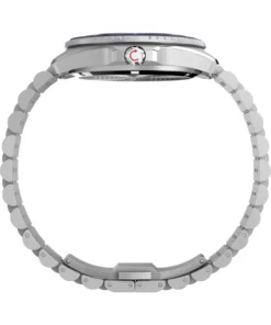 Timex Deepwater Arctic TW2Y64600, 40,5 mm, niebieska tarcza, stalowa bransoleta — profil z koronką