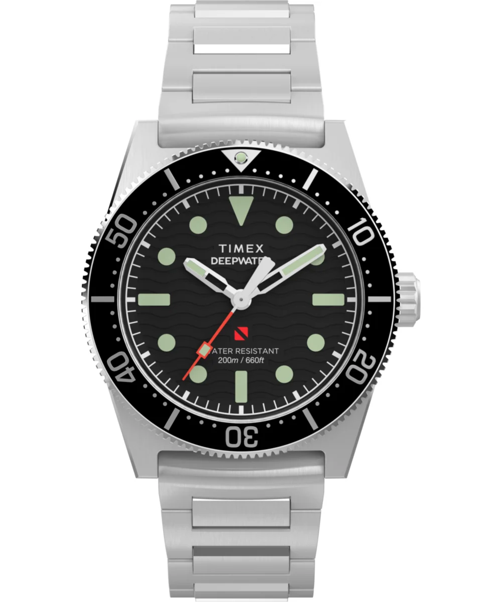 Timex Deepwater Reef 200 TW2W95200, 41 mm, czarna tarcza z fakturą fali — tarcza