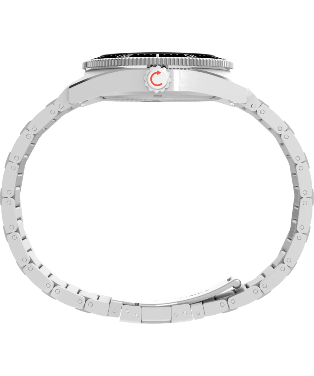Timex Deepwater Reef 200 TW2W95200, 41 mm, czarna tarcza z fakturą fali — profil z koronką