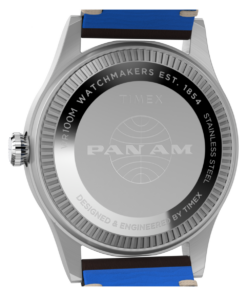 Timex Pan Am Waterbury GMT TW2W97300 39 mm niebieska tarcza skórzany pasek — widok 4