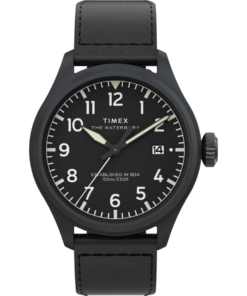 Timex Waterbury Ace TW2Y18900 41 mm czarna tarcza skórzany pasek — widok 1