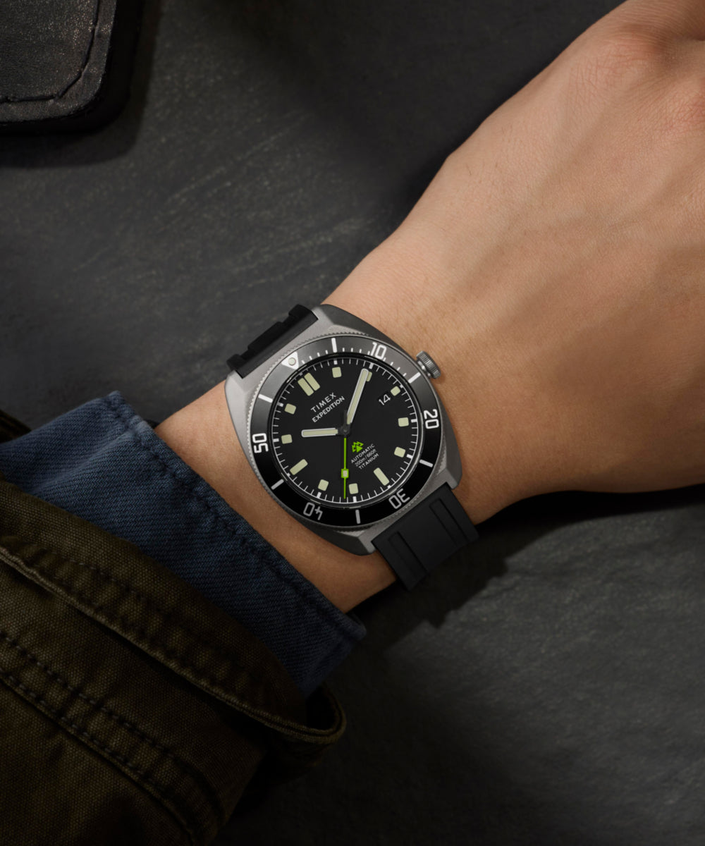 Timex Expedition Pioneer Titanium Automatic TW2Y63600 41 mm tytan pasek HNBR — widok 2