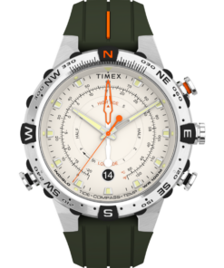 Timex Expedition Tide-Temp-Compass TW2V22200 45 mm kremowa tarcza zielony silikonowy pasek