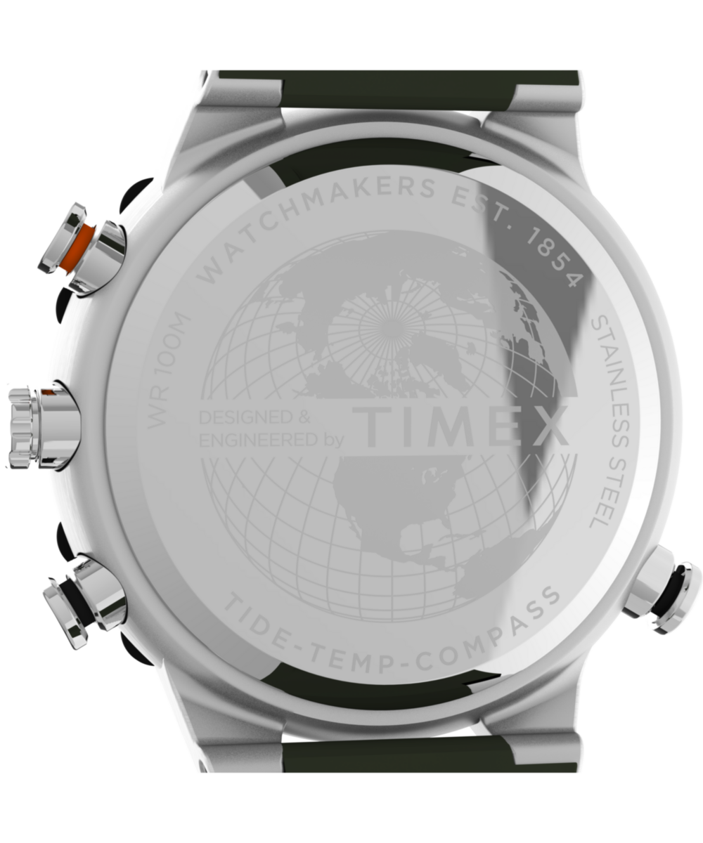 Timex Expedition Tide-Temp-Compass TW2V22200 45 mm kremowa tarcza zielony silikonowy pasek