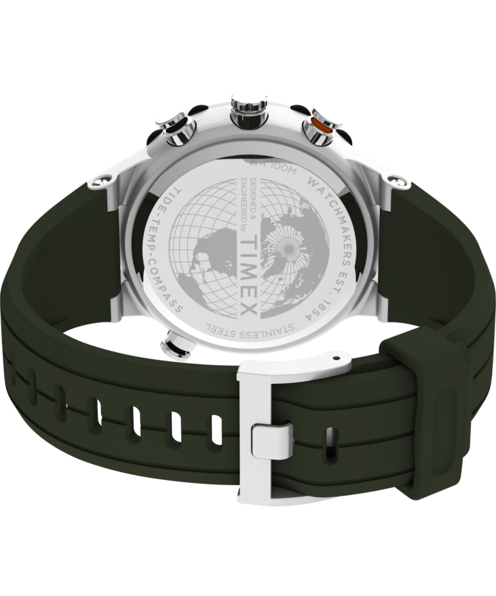 Timex Expedition Tide-Temp-Compass TW2V22200 45 mm kremowa tarcza zielony silikonowy pasek